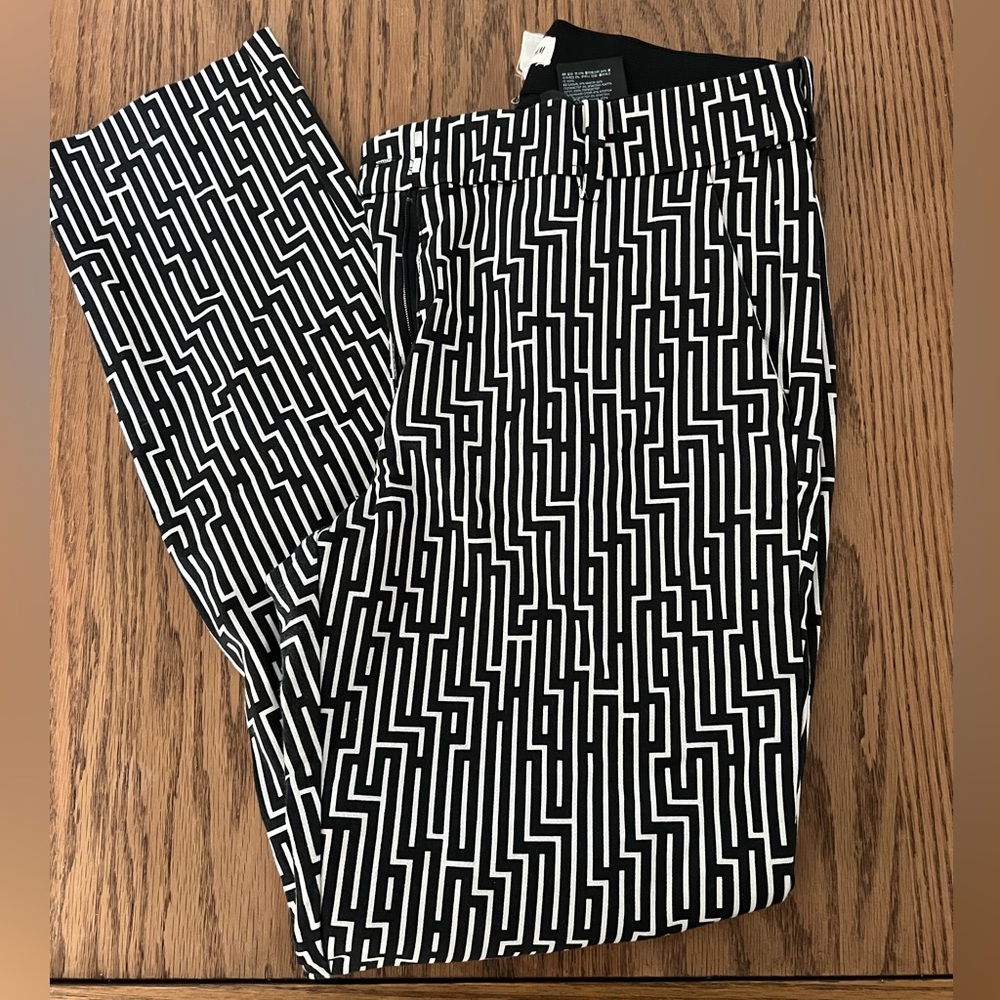 Black and White Geometric Pattern Pants